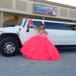 It is upscale to arrive in Hummer H2 limousine